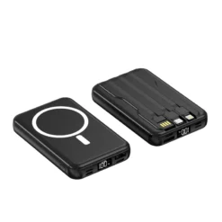 Self-contained cable Magnetic wireless charging mobile power supply Ultra-thin 10000 mAh power bank