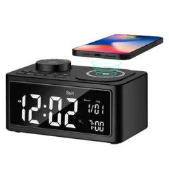 Multifunctional H7 Wireless Charging Bluetooth Speaker Alarm Clock Creative Bedside Clock Display Radio Audio